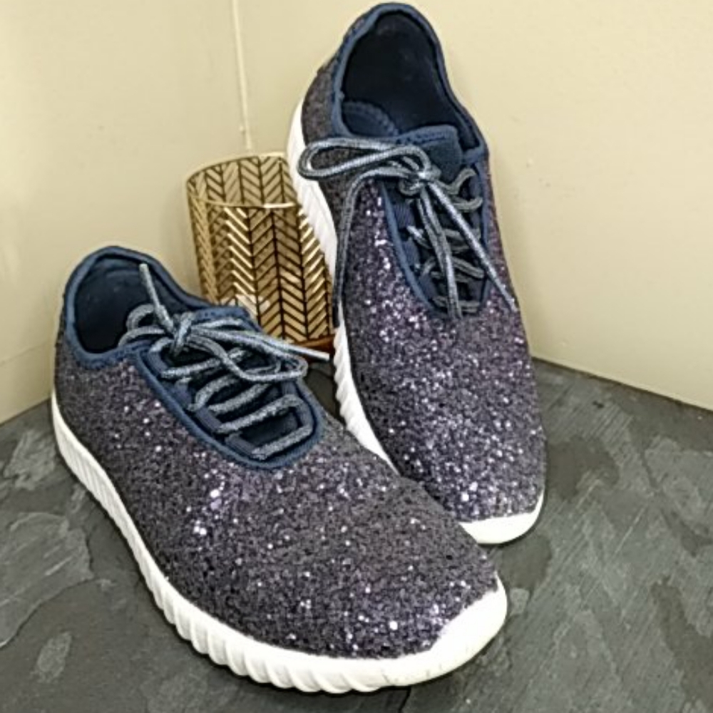 COPY - Forever Dark Purple Glitter Tennis Shoes Sz. 8.5